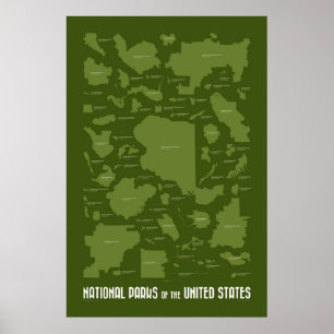 Poster Parques nacionais dos Estados Unidos