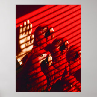 Poster Parques vermelhos e uma mão