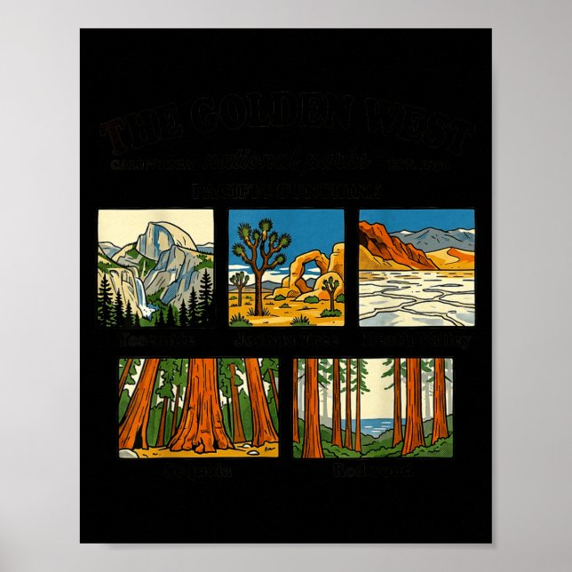 Poster Parques vintage yosemite joshua death valley sequo (Frente)
