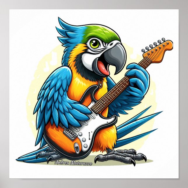 Poster Parrot Rock Music (Frente)