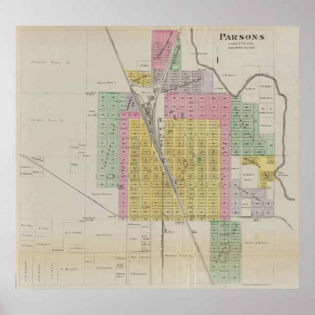 Poster Parsons, Labette County, Kansas (Frente)