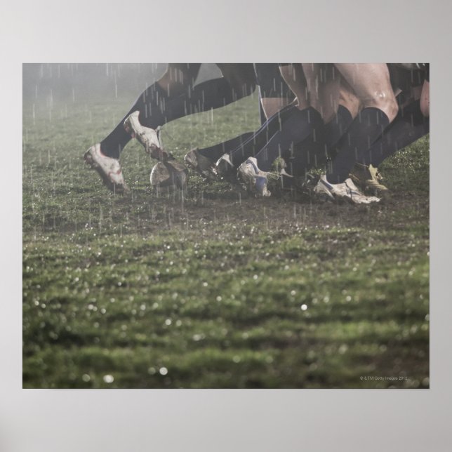 Póster Parte inferior do jogador de rúgbi no rúgbi, empur (Frente)