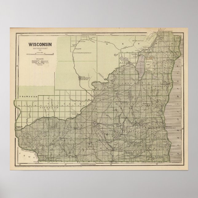 Póster Parte Sul de Wisconsin (Frente)