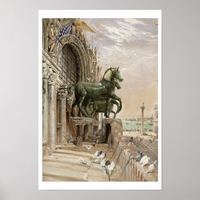 Poster Parte superior da fachada da Rua, Igreja de Mark, (Frente)