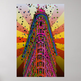 Póster Parte superior do edifício Flatiron Vermelho, Raio