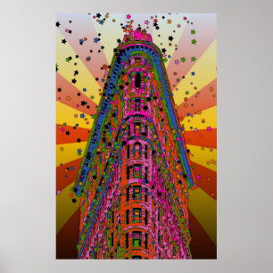 Póster Parte superior do Flatiron que constrói raios