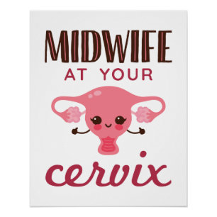 Póster Parteira no seu Cervix Midwifery