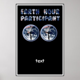 Poster Participante da Hora da Terra (com Relógios)