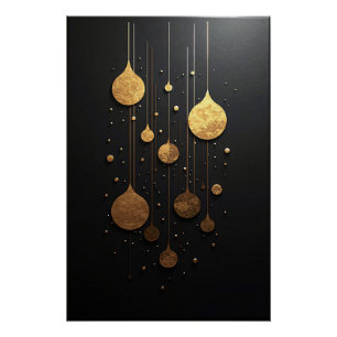 Póster Partículas Douradas Dançam