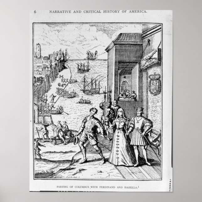 Poster Partida de Columbus com Ferdinand e (Frente)