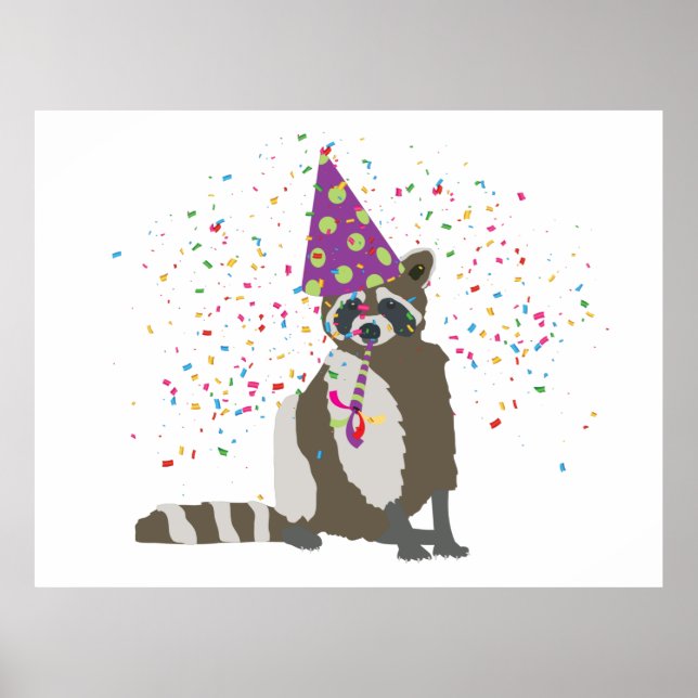 Poster Partida de guaxinim - Animais com festa (Frente)