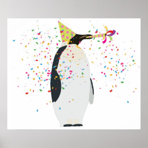 Poster Partida de pinguins - Animais com festa