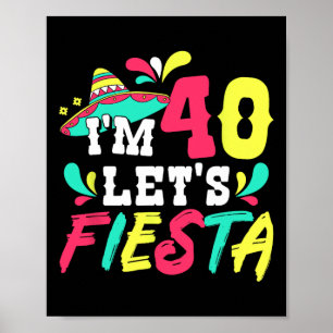 Poster Partido aniversário de 40 anos mexicano, sou 40 Va