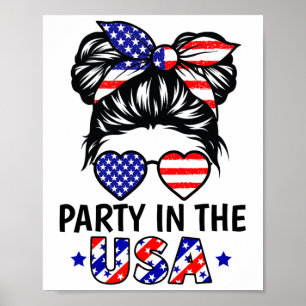 Poster Partido Bandeira Americano Em 4 De Julho, Crianças