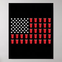 Partido Beer Pong American Flag College