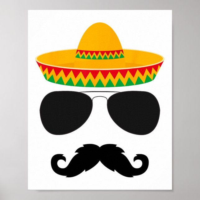 Poster Partido Cinco de Mayo Camisa Engraçado Cinco de Ma (Frente)
