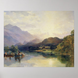 Póster Partido de pesca no Loch Achray, com uma opinião