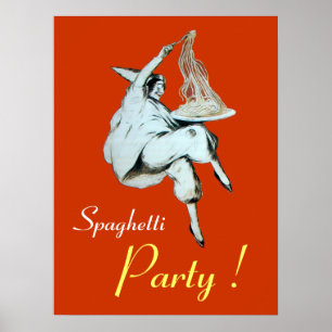 Poster PARTIDO ESPAGHETTI, ITALIANA KITCHEN, laranja