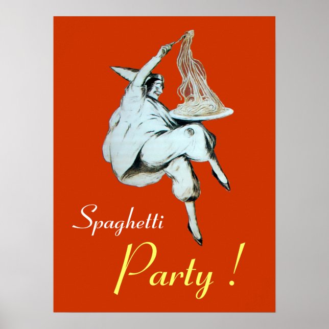 Poster PARTIDO ESPAGHETTI, ITALIANA KITCHEN, laranja (Frente)