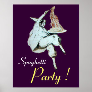 Poster PARTIDO ESPAGHETTI, ITALIANA KITCHEN, roxo