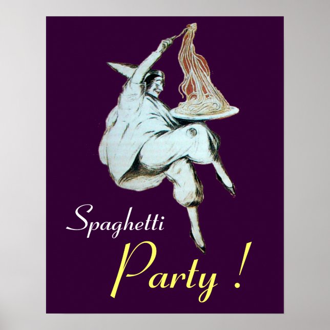 Poster PARTIDO ESPAGHETTI, ITALIANA KITCHEN, roxo (Frente)