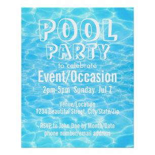 Póster Partido piscina Praia Partido Summer Party legal m
