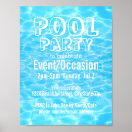 Poster Partido piscina Praia Partido Verão, festa moderna