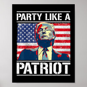 Poster Partido Pró Trump Como Um Patriota Indepto Em 4 De