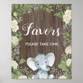 Poster Partido Rustic Elephant Favors / Botanical Greener
