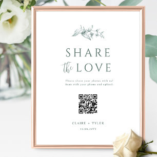 Poster Partilhe o Amor, Sinal de Código QR de Casamento V