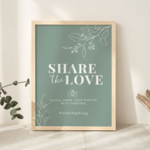 Poster Partilhe O Sinal De Casamento Verde Do Amor