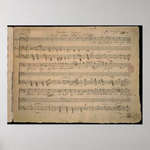 Póster Partitura antiga, canção do ancião, 1822