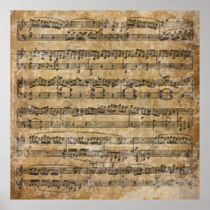 Póster Partitura do vintage