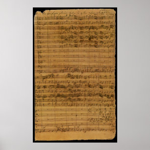 Poster Partitura do vintage por Johann Sebastian Bach