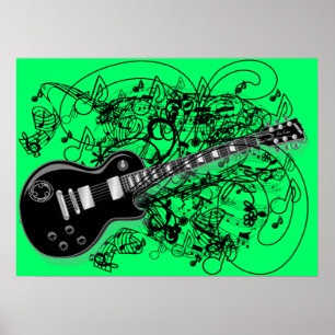 Póster Partituras Antigas Rock N Roll