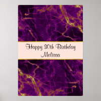 Parto Roxo Moderno e Dourado Abstrato Marble Anive