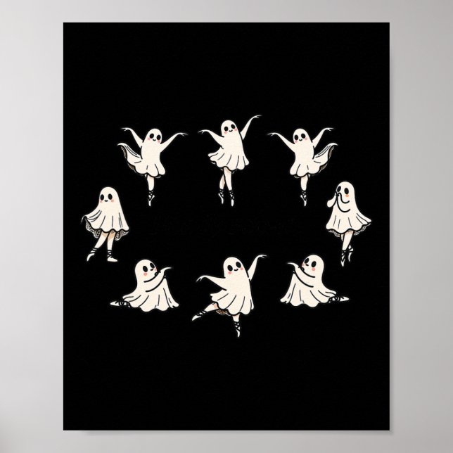 Poster Pas De Boo-rée Funny Balé Spooky Ghosts Dance Ha (Frente)