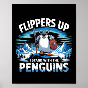 Poster Pás Para Cima Eu Fico Com Pinguins Engraçados
