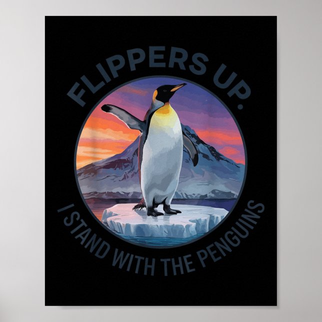 Poster Pás Para Cima Eu Pego Pinguins (Frente)