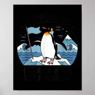 Poster Pás Para Cima Eu Pego Pinguins Engraçados Pingui