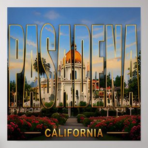 Poster Pasadena Califórnia Viagens ao Sul da Califórnia