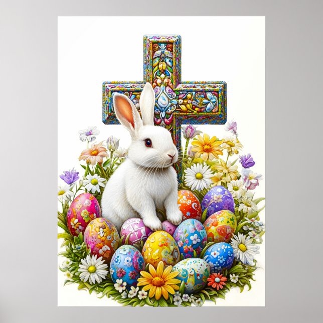 Poster Páscoa Bunny Arte Religiosa (Frente)