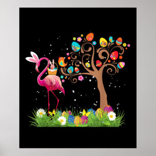 Poster Páscoa Bunny Flamingo 2021   Amantes Flamingo Cuj