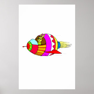 Póster Páscoa Bunny Rocketeer