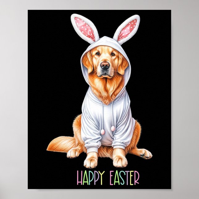 Poster Páscoa Cachorro Primavera Retriever Páscoa Eg (Frente)