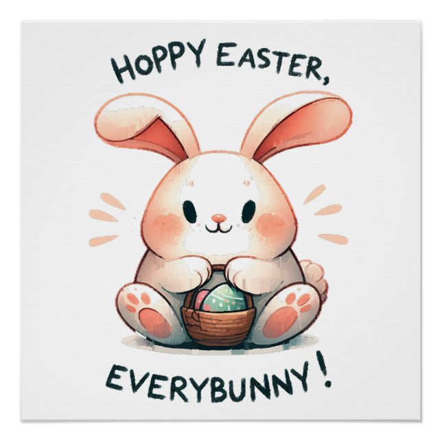 Póster Páscoa de coelhinho da Páscoa, todo cobarde! (Frente)