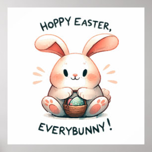 Poster Páscoa de coelhinho da Páscoa, todo cobarde!