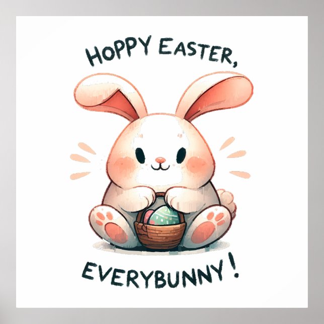 Poster Páscoa de coelhinho da Páscoa, todo cobarde! (Frente)