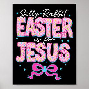 Poster Páscoa De Coelho bobo É Para Jesus Cristo Religios