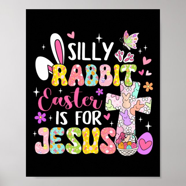 Poster Páscoa De Coelho bobo É Para Jesus Cristo Religios (Frente)